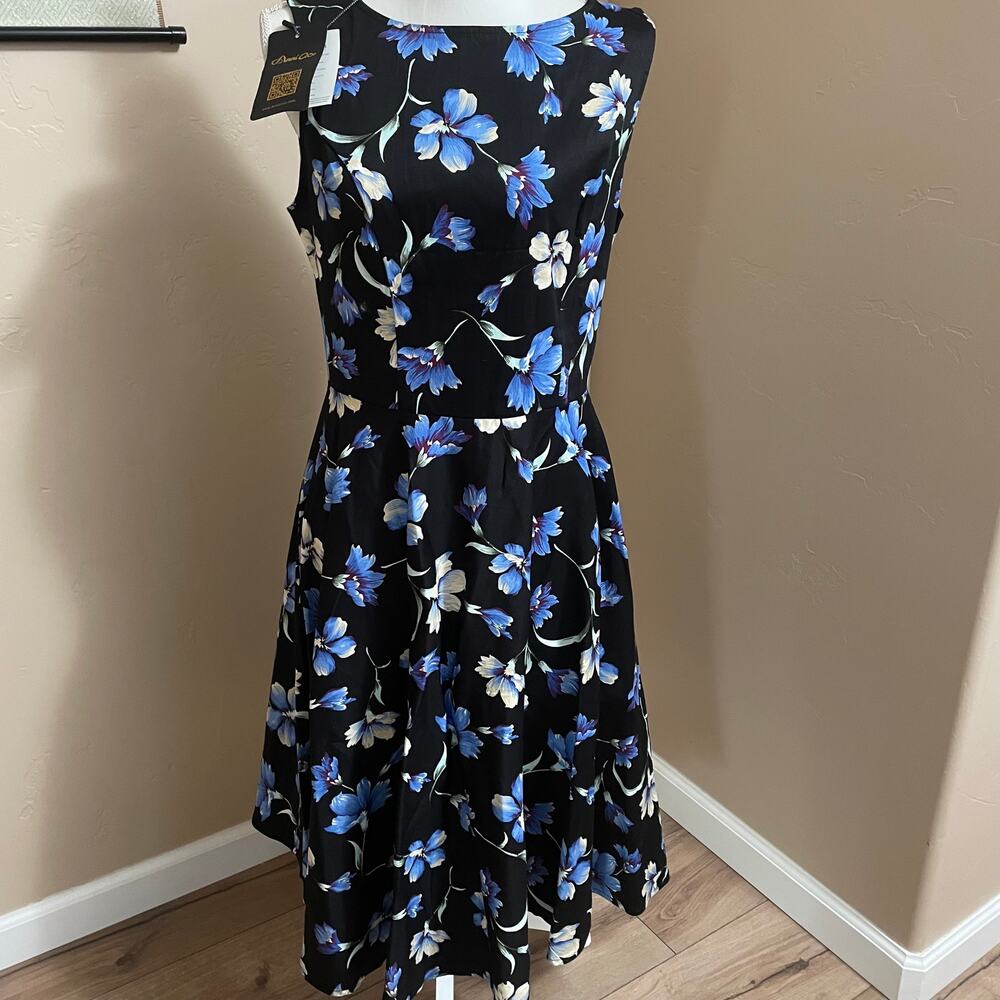 Anni Coco Sleeveless Dress Size XL Floral Pin Up New - Picture 1 of 9